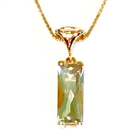 14k Gold Pendant/Slide- Green Amethyst