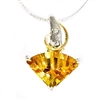 Sterling Silver & 14k Pendant- Citrine & Diamond