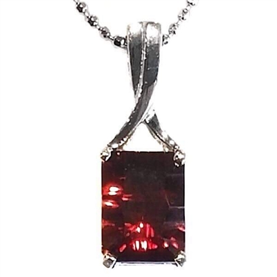 Sterling Silver Pendant- Garnet