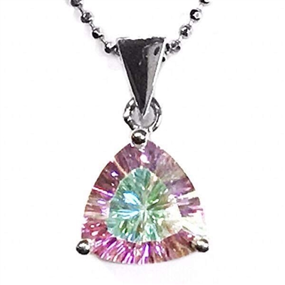 Sterling Silver Pendant- Aqua Aura Quartz