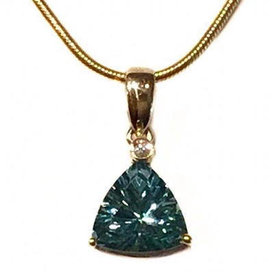 14k Pendant/Slide- Green Spinel & Diamond