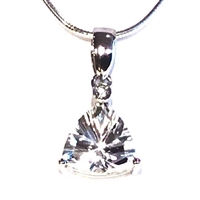 Sterling Silver Pendant/Slide- White Topaz & Diamond