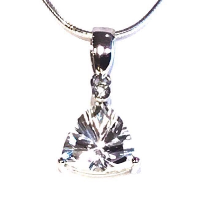 Sterling Silver Pendant/Slide- White Topaz & Diamond