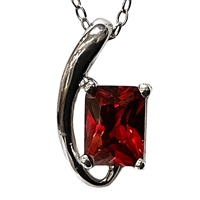 Sterling Silver Pendant- Red Spinel