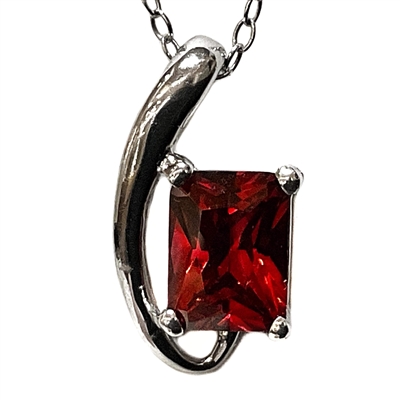 Sterling Silver Pendant- Red Spinel