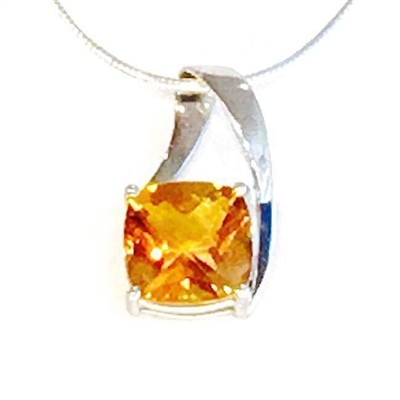 Sterling Silver Pendant/Slide-  Citrine