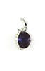 14k White Gold Pendant/Slide- Lab Created Alexandrite & Diamonds