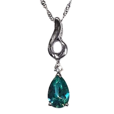 Sterling Silver Pendant- Pariaba Topaz & CZ