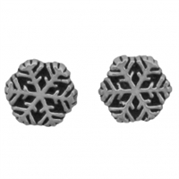 Sterling Silver Post Earring-Medium Snowflake