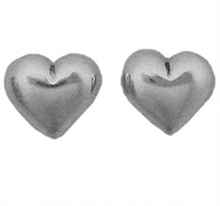 Sterling Silver Post Earring-Heart