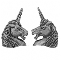 Sterling Silver Post Earring-Unicorn Head