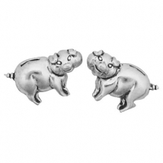 Sterling Silver Post Earring-Pig