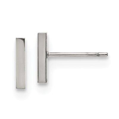 Stainless Steel Post Earrings- Bar