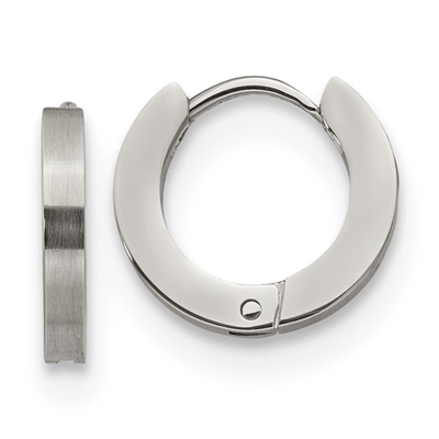 Stainless Steel Hinged Hoop Earrings