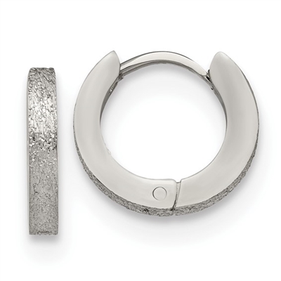 Stainless Steel Hinged Hoop Earrings