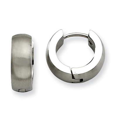 Stainless Steel Hinged Hoop Earrings