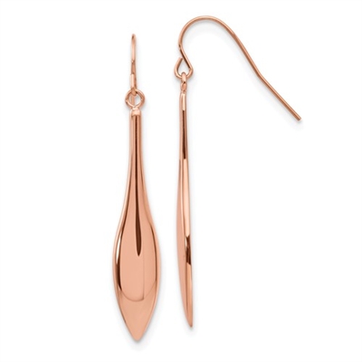 Stainless Steel Rose Gold Plated Drop Earrings