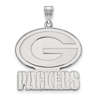 Green Bay Packers Sterling Silver Pendant- Extra Large