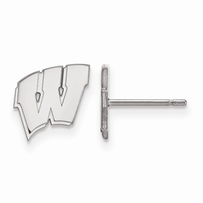 University of Wisconsin- "Motion W" Post Earrings-Extra Small