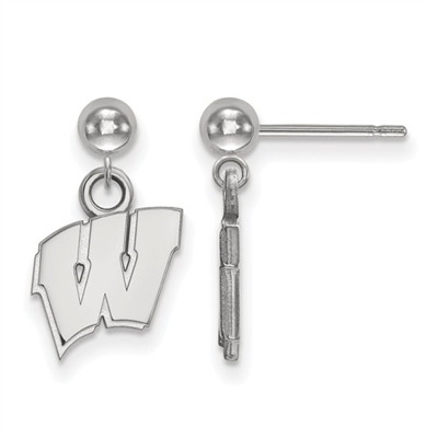 University of Wisconsin- "Motion W" Post Dangle Earrings-Extra Small