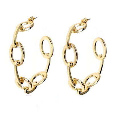 22k Gold Plated Post Hoop Earring