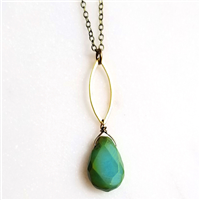 Green Turquoise Marquise Necklace