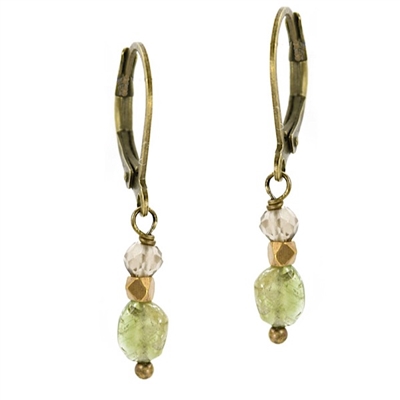 Watermelon Tourmaline Dangle  Earrings-  Watermelon Droplet