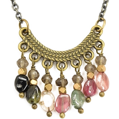 Watermelon Tourmaline Necklace-  Soft Spectrum