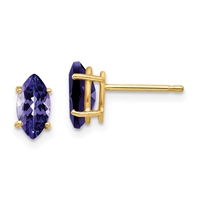 14k Post Earrings- Tanzanite