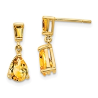 14k Post Earrings- Citrine