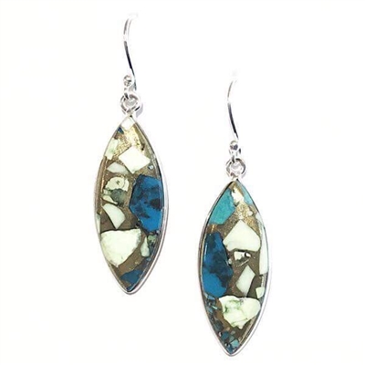 Sterling Silver Dangle Earrings- Chrysocolla in Mint Chrysoprase