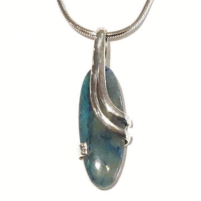 Sterling Silver Pendant- Lightning Azurite