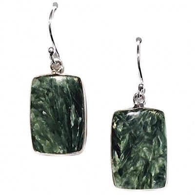 Sterling Silver Dangle Earrings-Seraphinite