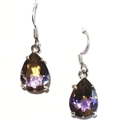 Sterling Silver Drop Earrings - Ametrine