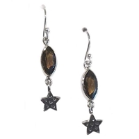 Sterling Silver Dangle Earrings- Smoky Quartz