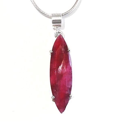 Sterling Silver Pendant/Necklace- Ruby