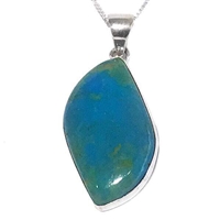 Sterling Silver Pendant- Peruvian Blue Opal