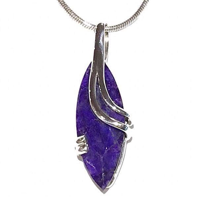 Sterling Silver Pendant--Sapphire- September Birthstone