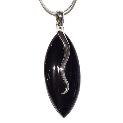 Sterling Silver Pendant/Necklace- Black Onyx
