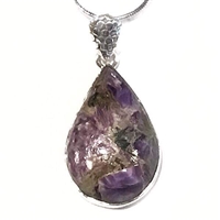 Sterling Silver Pendant- Charoite with Copper