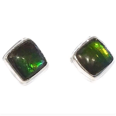 Sterling Silver Post Earrings- Ammolite