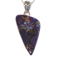 Sterling Silver Pendant/Necklace- Purple Turquoise with Copper