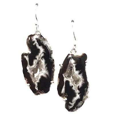 Sterling Silver Earrings- Geode