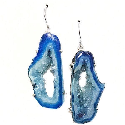 Sterling Silver Earrings- Geode