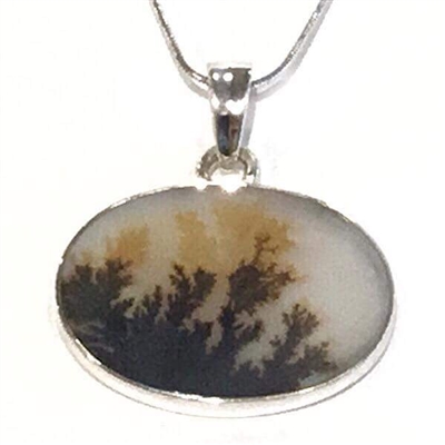 Sterling Silver Pendant- Dendritic Agate