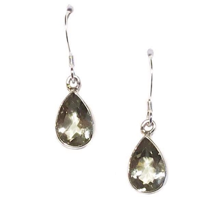 Sterling Silver Dangle Earrings- Green Amethyst