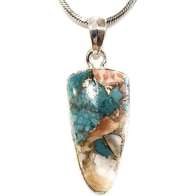 Sterling Silver Pendant- Turquoise with Spiny Oyster