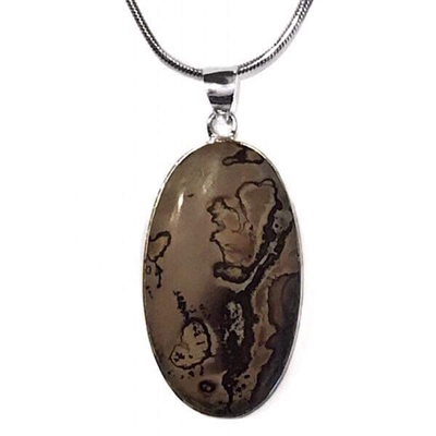 Sterling Silver Pendant/Necklace- Coffee Bean Jasper