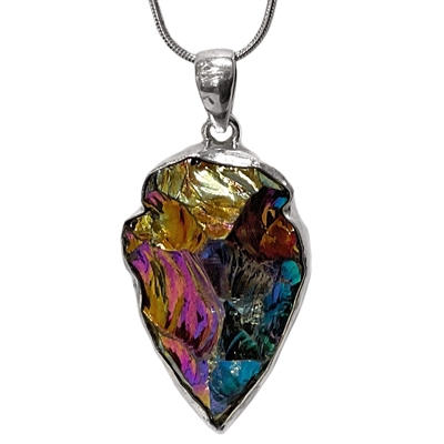 Sterling Silver Pendant- Titanium Aura Quartz