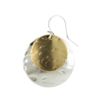 Double Hammered Disc Earrings- Sterling Silver & Gold Filled